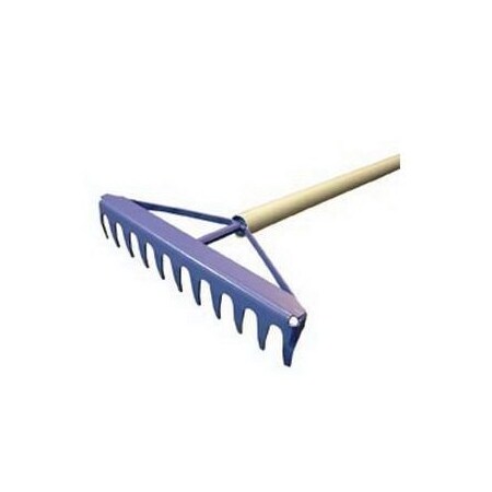 Cm Laser Cut Mill Rake, Heavy Duty, 16 In Overall Width Of Tines, Extra Long Handle, 14 Ft Handle 80710